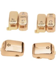 Drag Specialties 6-Piece Gold Replacement Switch Cap Kit for Harley