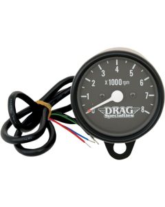 Drag Specialties Matte Black/Black 2.4" Mini Electronic 8000 RPM Tachometer 2211-0119