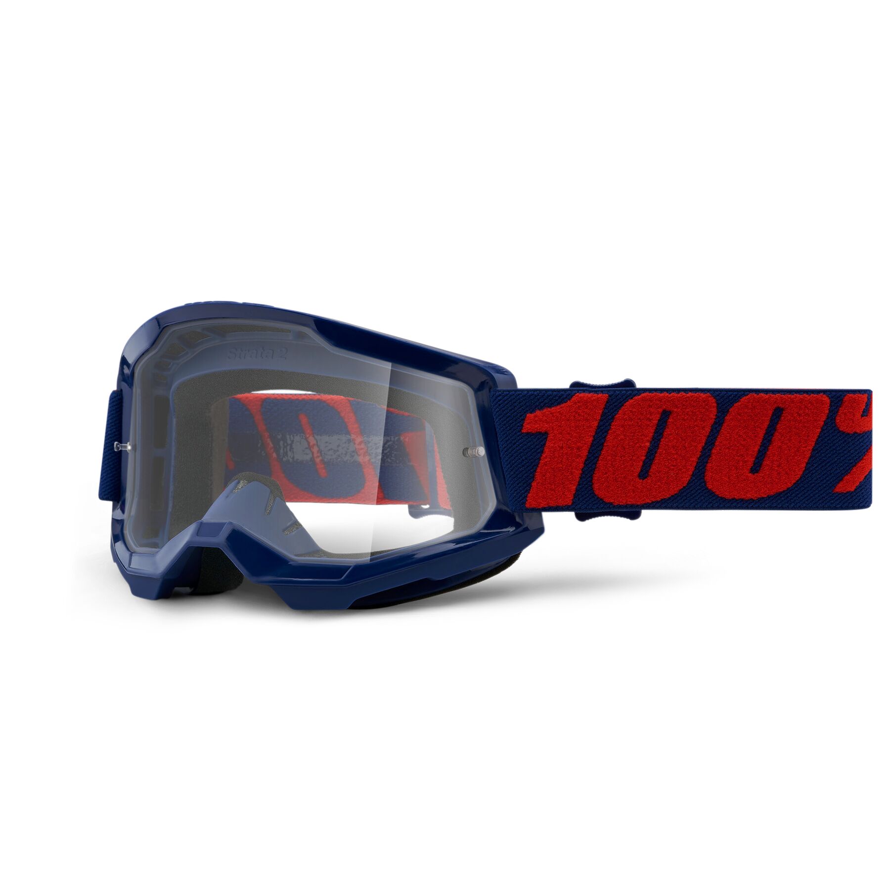 Color:Masego:2024 100% Strata 2 Clear Lens MX Motocross Offroad Goggles