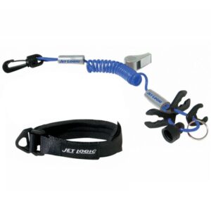Jet Logic PWC Jetski Lanyard 4 Keys Blue/Silver Sea‑Doo Yamaha Kawasaki Honda