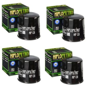 Hiflofiltro HF128 Oil Filter 4 Pack Kawasaki KAF400 KAF620 KAF950 Mule 4x4-0