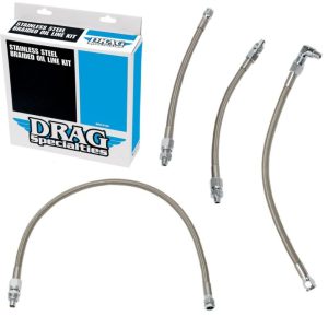 Drag Specialties Stainless Steel Braided Oil Line Kit
