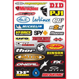 Factory Effex Sponsor Sticker Decal Sheet Kit 10-68002-0