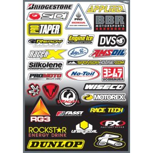 Factory Effex Sponsor Sticker Decal Sheet Pro-Taper Yoshimura Renthal No-Toil-0