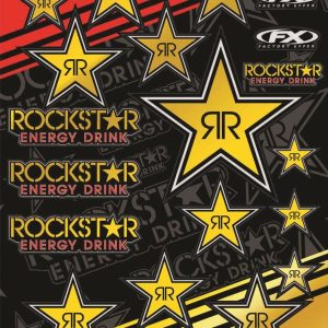 Factory Effex Sponsor Sticker Decal Sheet Rockstar Energy Drink Gold Reflective 15-68700-0