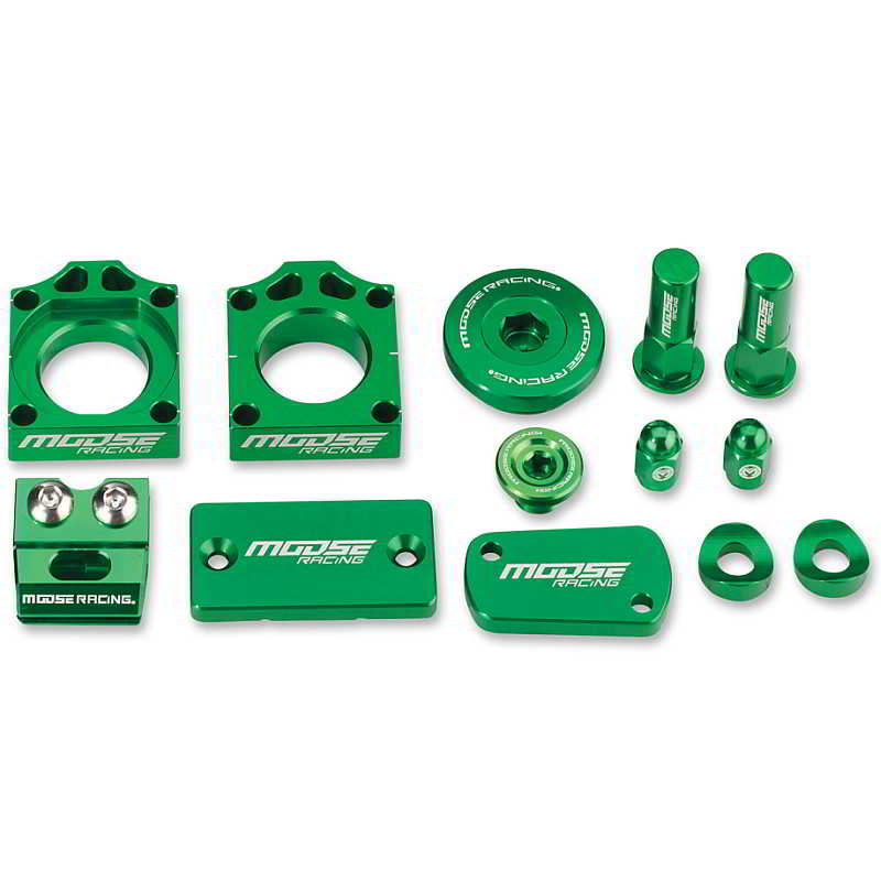 Moose Racing Bling Pack Billet Aluminum Green Kawasaki KX250F 2001-2017 KX450F 2009-2017 - 1231-0903