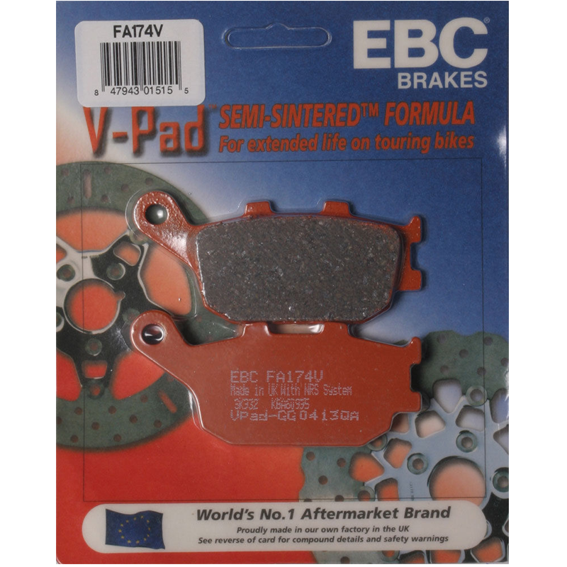 EBC Semi Sintered V Rear Brake Pads - FA174V-0