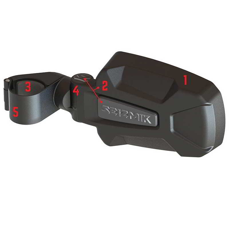 Seizmik Pursuit Side View Mirrors Set 1.75" Polaris Ranger RZR XP 1000 900 800 -159529