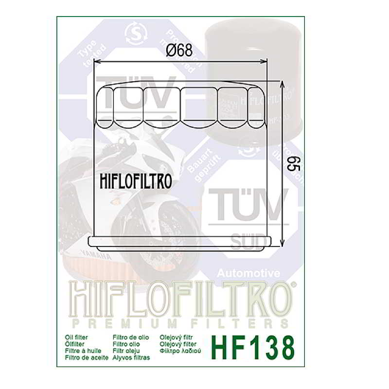 Hiflofiltro HF138C Chrome Oil Filter 3 Pack Aprilia Cagiva Suzuki GSXR600 700-159854