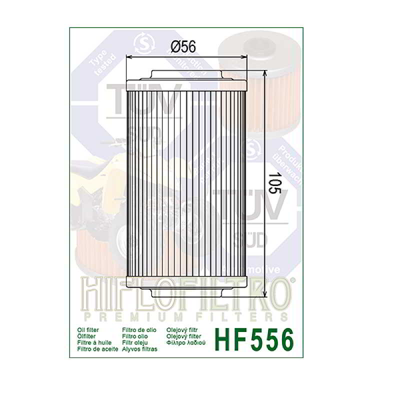 Hiflofiltro HF556 Oil Filter 5 Pack John Deere Trail Buck 650 Auto 2005-161273