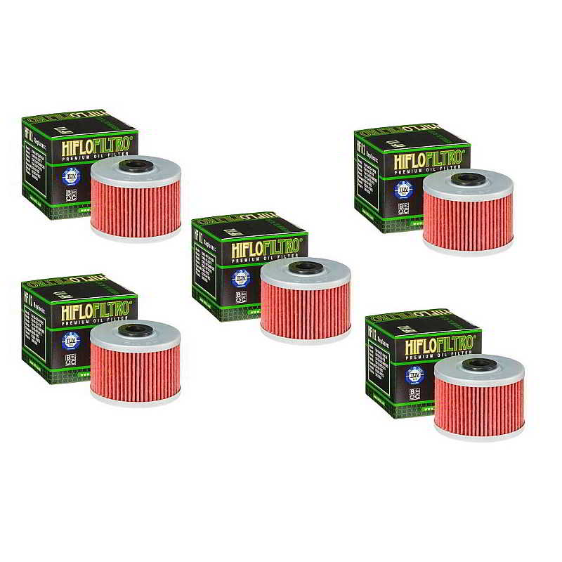 Hiflofiltro HF112 Oil Filter 5 Pack For Can-Am Honda Polaris Gas Gas - HF112