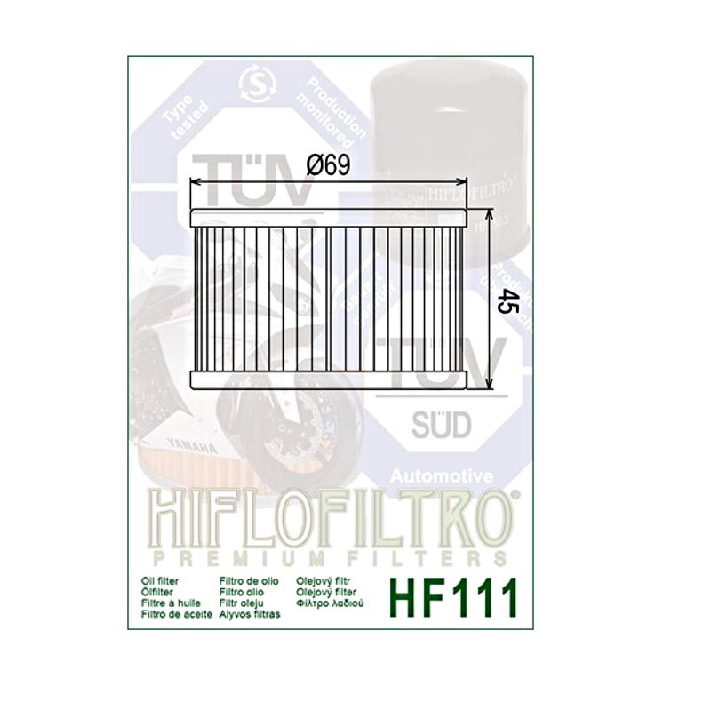 Hiflofiltro HF111 Oil Filter 5 Pack Honda TRX400 TRX500 TRX650 TRX680 SXS700-164885