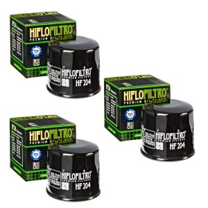 Hiflofiltro 3 Pack Oil Filter HF204 Honda Kawasaki Suzuki Triumph Yamaha - HF204