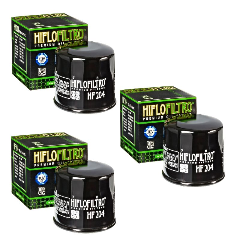 Hiflofiltro 3 Pack Oil Filter HF204 Honda Kawasaki Suzuki Triumph Yamaha - HF204
