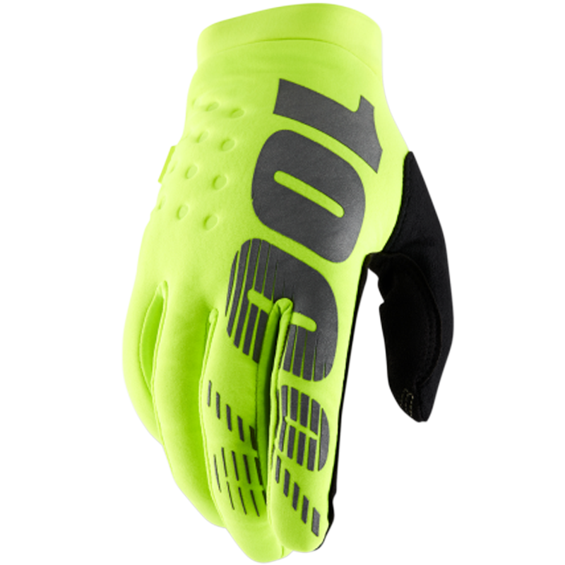100% Brisker Cold Weather Youth Gloves Fluorescent Yellow