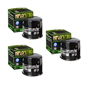 Hiflofiltro HF129 Oil Filter 3 Pack Kawasaki KAF800 Mule Pro KAF950 Mule Diesel - HF129
