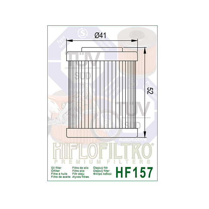 Hiflofiltro HF157 Oil Filter 5 Pack Polaris 450 525 Outlaw KTM 450 525 XC-170803