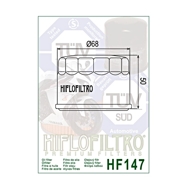 Hiflofiltro HF147 Oil Filter 3 Pack Yamaha XVS1300 XVS1300A XVS1300CT-173177