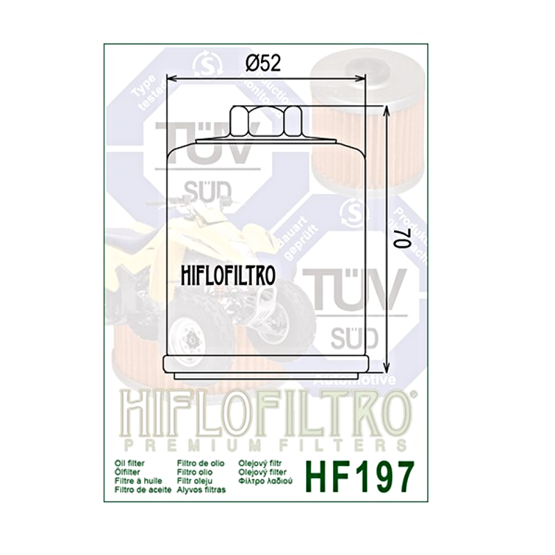 Hiflofiltro HF197 Oil Filter 3 Pack Polaris Phoenix 200 & Sawtooth 200-173236