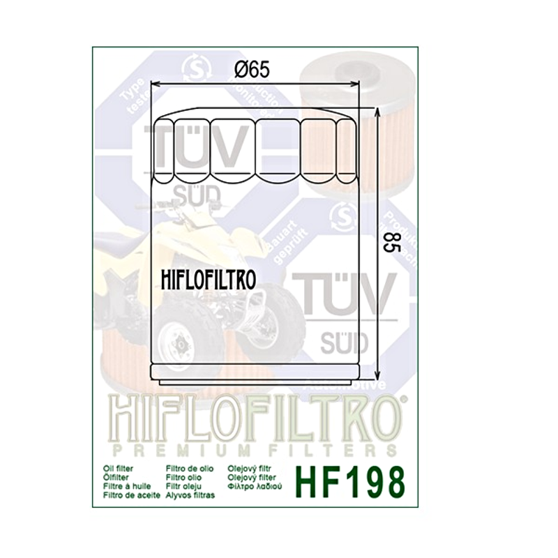 Hiflofiltro HF198 Oil Filter 3 Pack Polaris Ranger Ranger Sportsman 500 700 800-173327