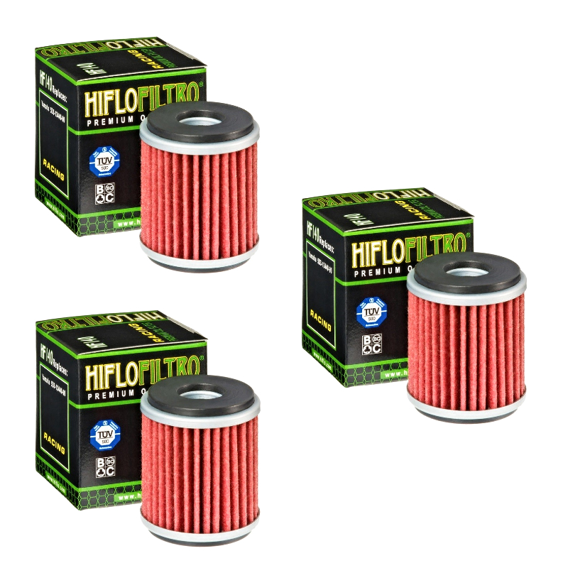 Hiflofiltro HF140 Oil Filter 3 Pack Yamaha YFM250 YFZ450 YFZ450R YFZ450X YZ250 - HF140