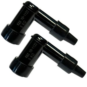 2 K&S Spark Plug Boot Cap Cover Resistor LB05F 90 Degree ATV Motorcycle Snow-0