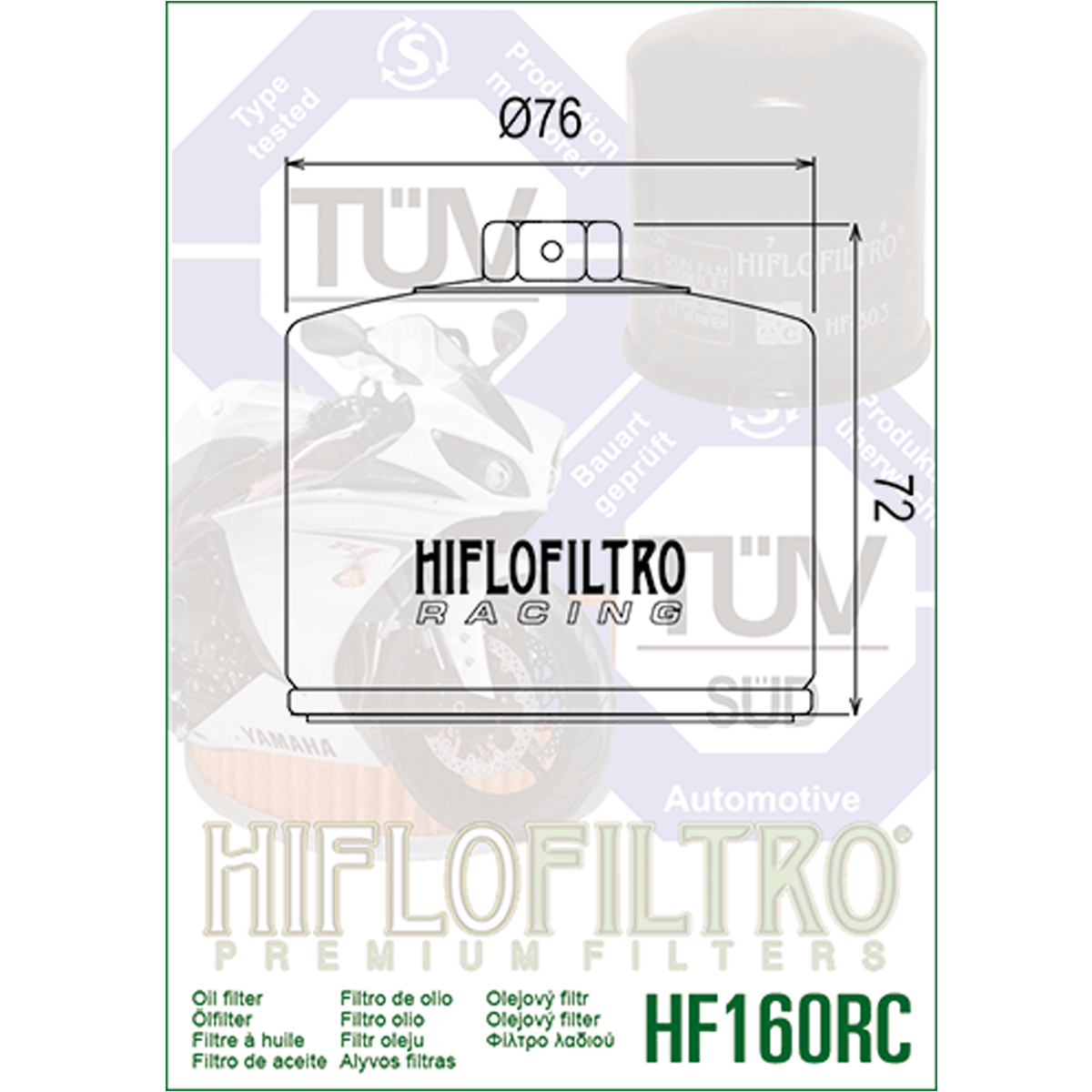 Hiflofiltro 3 Pack Oil Filter HF160RC Black BMW K 1200 S, F800GS, S1000XR-195850