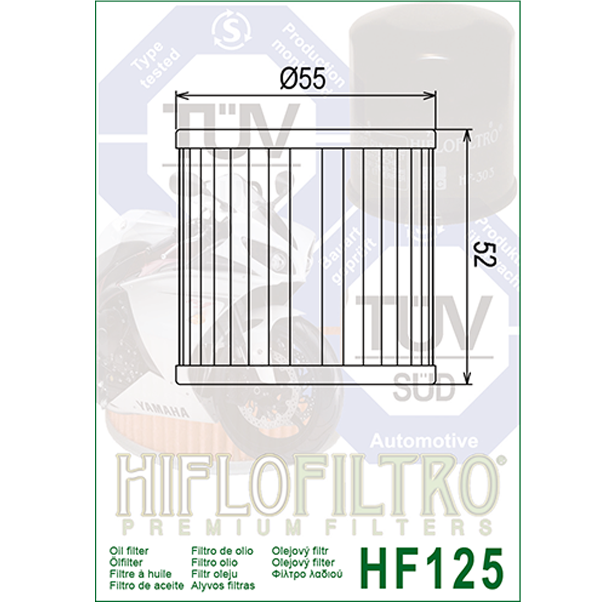 Hiflofiltro HF125 Oil Filter 5 Pack Kawasaki KZ 305 B Ltd, KZ 305 CSR-195818