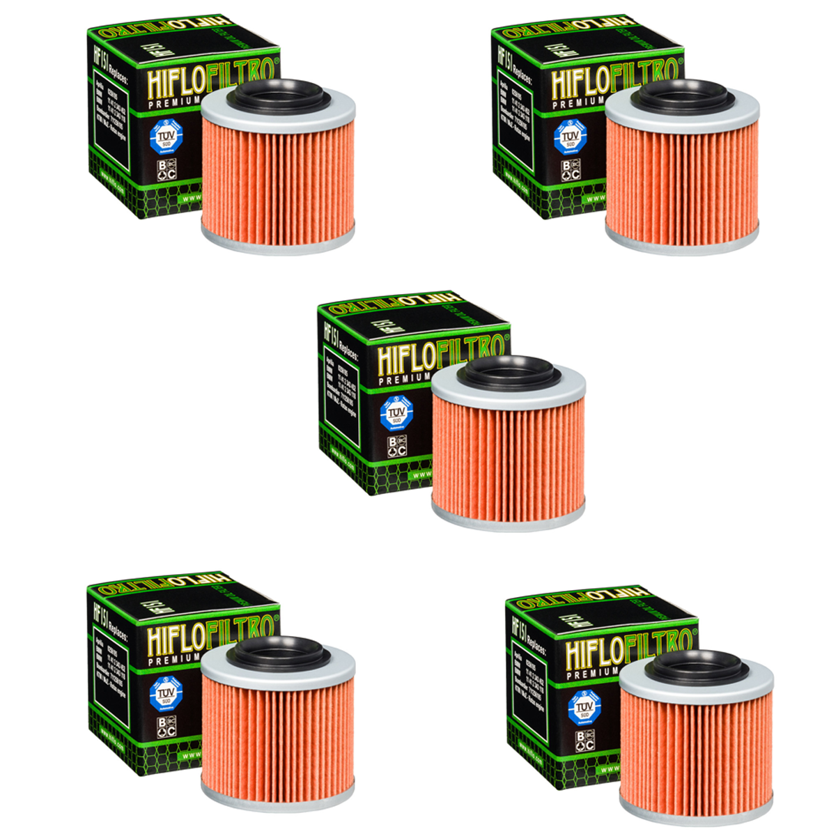 Hiflofiltro HF151 Oil Filter 5 Pack Aprilia Pegaso 650 BMW F650 GS650 MZ 500