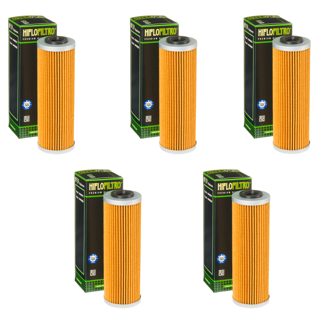 Hiflofiltro HF159 Oil Filter 5 Pack Ducati Panigale 1299S, Panigale 1199 R