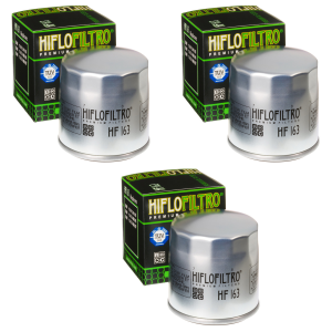 Hiflofiltro HF163 Oil Filter Chrome 3 Pack BMW R 850 C, K100, K100 LT, K100 RS