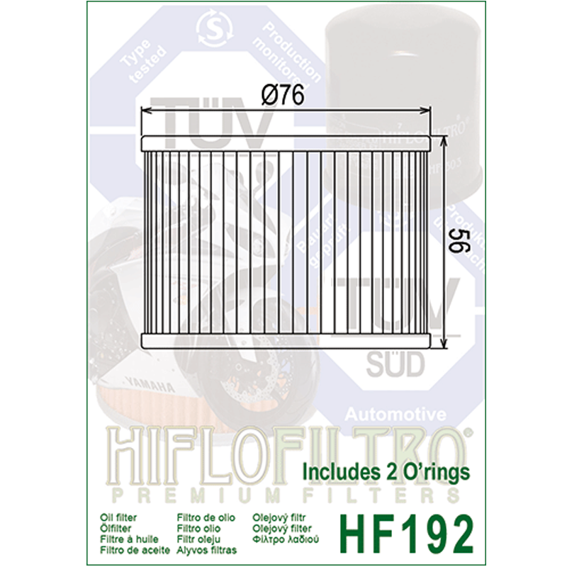 Hiflofiltro HF192 Oil Filter 3 Pack Triumph Speed Triple 900, Trident 750-195715