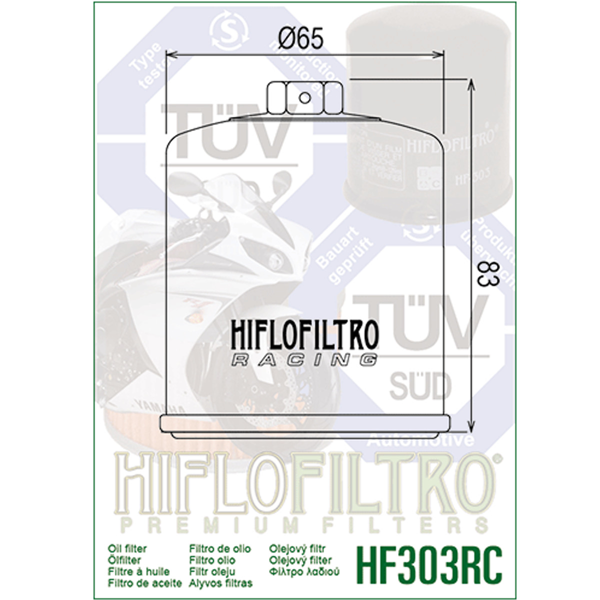 Hiflofiltro Racing Black Oil Filter HF303RC 3 Pack Honda Kawasaki Polaris Yamaha-195813