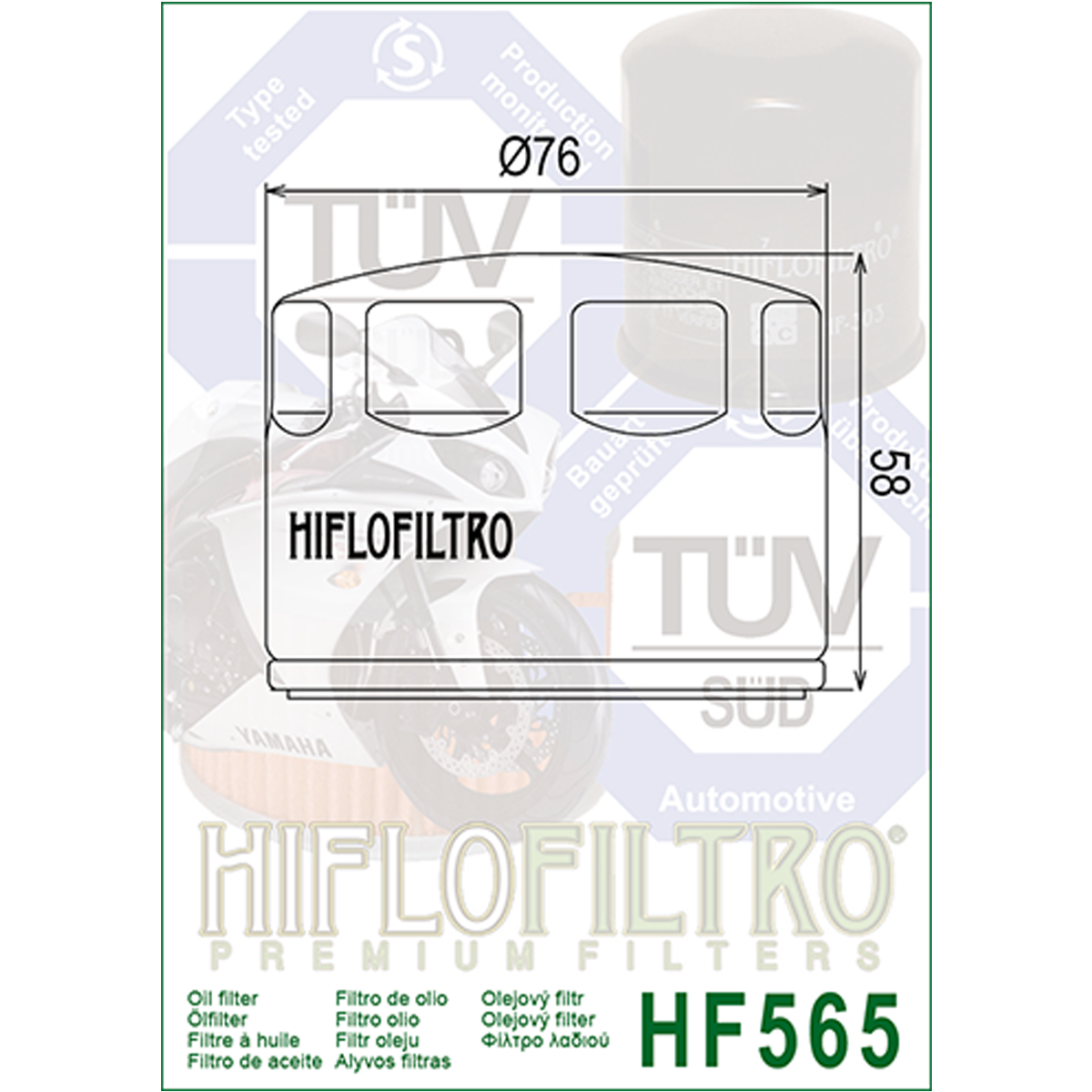 Hiflofiltro HF565 Oil Filter 3 Pack Aprilia Shiver 750, Mana 850, Dorsoduro 1200-195889