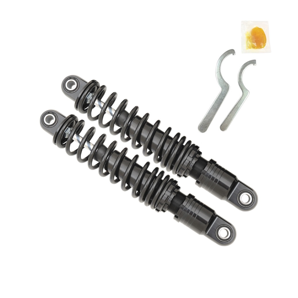 Drag Specialties Premium Adjustable Shocks 11" Nitrogen Black Harley Davidson-208412