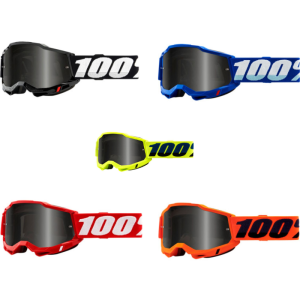 100% Accuri 2 Sand MX Motocross Offroad Smoke Lens Adult Goggles - Pick Color-0