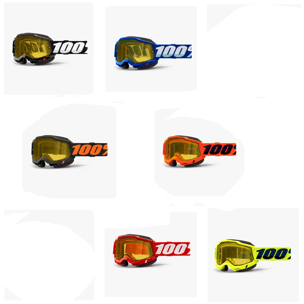 2024 100% Accuri 2 Snow Yellow Lens Snowmobile ATV Offroad Goggles - Pick Color-0