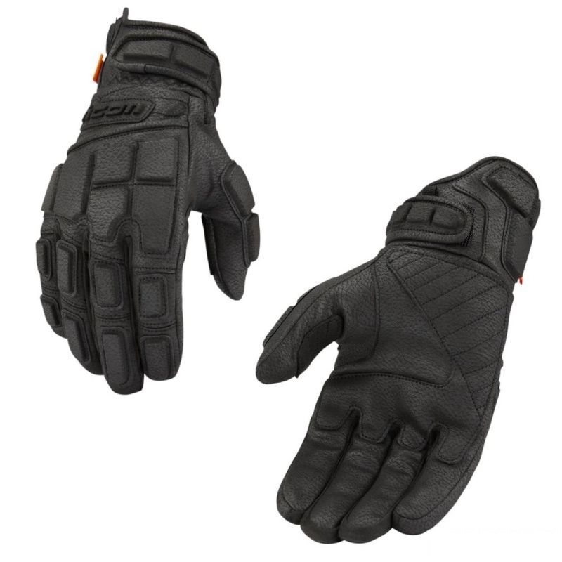 2024 Icon Motorhead3 Synthetic Street Motorcycle Riding Gloves - Black -0
