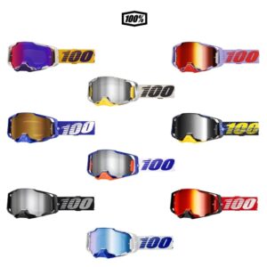 100% Armega Mirrored Lens Motocross Offroad ATV Goggles - Pick Color