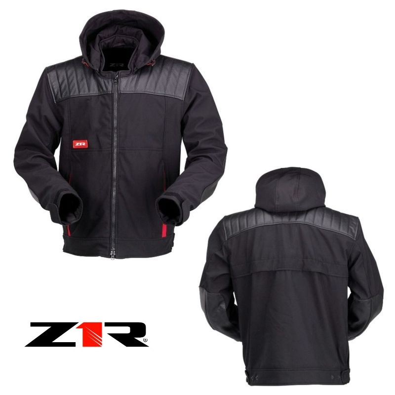 Z1R Armored Textile/Leather Street Motorcycle Black/Red Jacket - Pick Size-0