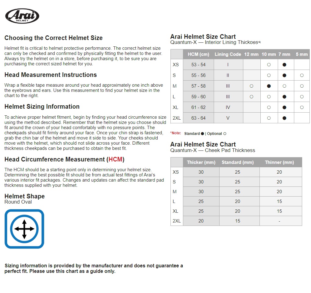 Arai Quantum-X Full Face Street Motorcycle Helmet - Pick Size & Color-251409
