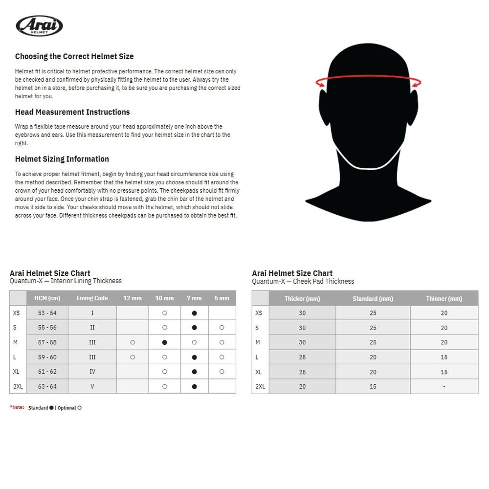Arai Quantum-X Full Face Street Motorcycle Helmet - Pick Size & Color - Image 2