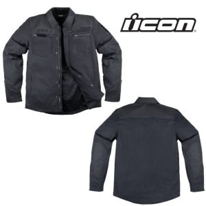 2024 Icon Upstate Canvas National Men Street Motorcycle Jacket - Pick Size/Color -0