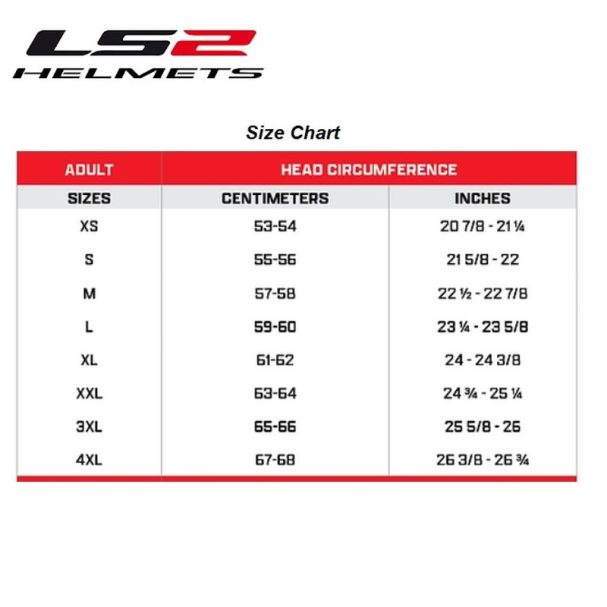 Ls2 Size Chart LS2 Coz Full Face ATV MX Motocross Offroad Helmet – Pick Size & Color ...