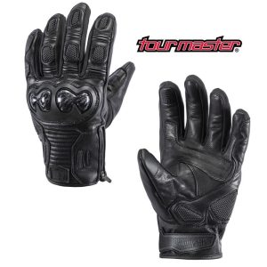 2024 Tourmaster Goatskin Horizon Trailbreak WP Women Adventure Black Gloves -0
