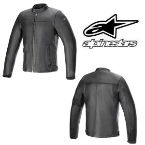 2024 Alpinestars Blacktrack Leather Street Motorcycle Black Jacket-0