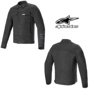 2024 Alpinestars Garage Cotton Denim Street Motorcycle Black Jacket -0