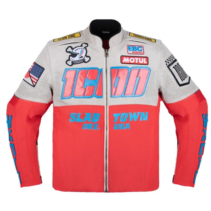 Icon Slabtown Intercept 84 Street Motorcycle Red Jacket - Pick Size & Color-272938