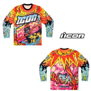 2025 Icon Scatterbrain Street Motorcycle Black/Green/Yellow Jersey-0