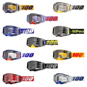 100% Armega Clear Lens Motocross ATV Offroad Goggles - Pick Color